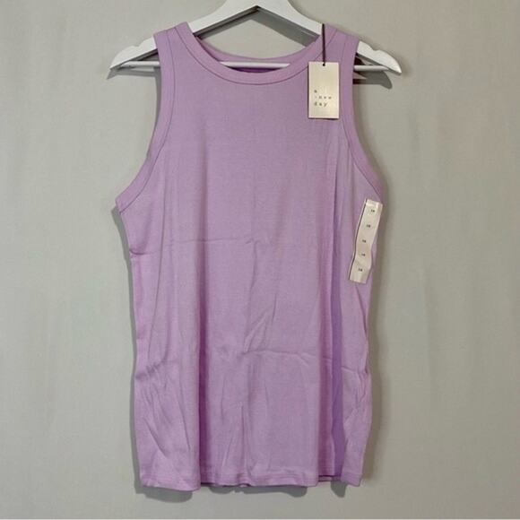 A New Day Women’s Basic Ribbed Tank Top Purple NWT - Picture 1 of 7